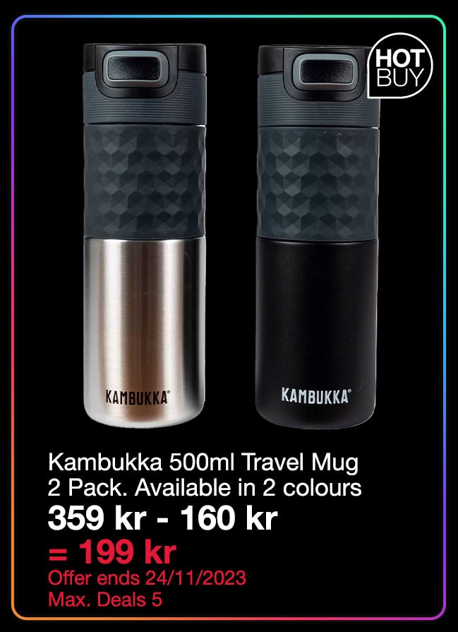 Kambukka 500ml Travel Mug 2 Pack. Available in 2 colours